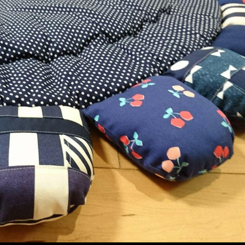 ☆サニーマット☆ No.233 ダークネイビー ドット&チェリー 2WAYタイプ