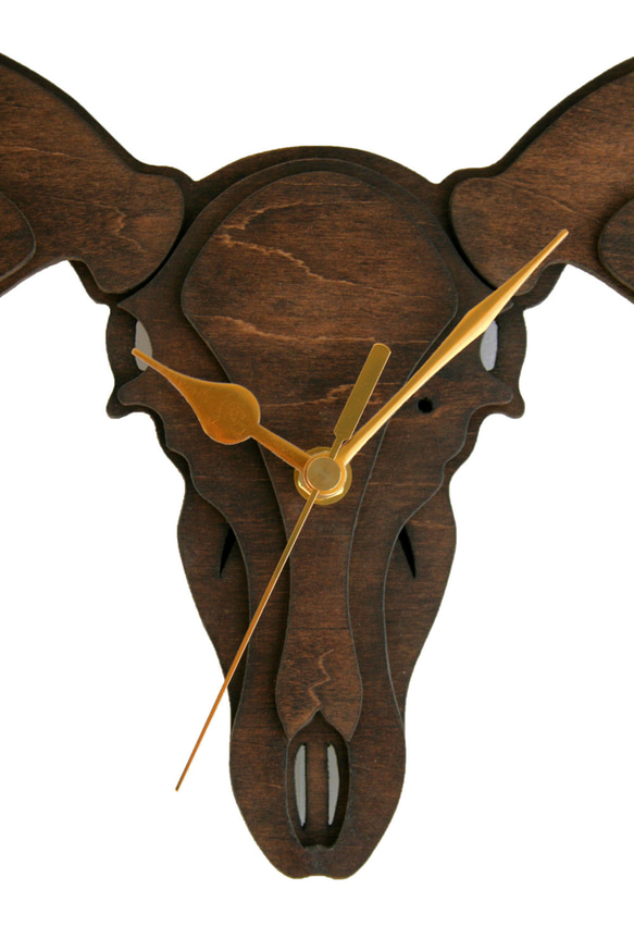 鹿頭骨時計 Deer skull clock 2枚目の画像