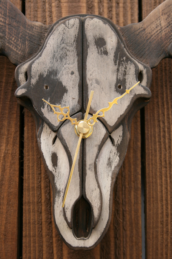 鹿頭骨時計 Deer skull clock 3枚目の画像