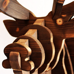 Hunting trophy MI-MI-MOKO(ミーミーモコ) 木製ハンティングトロフィー トナカイ 壁掛けオブジェ 2枚目の画像