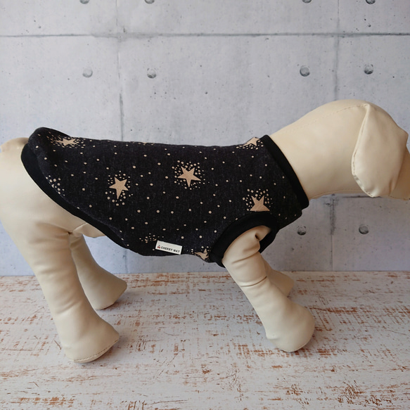 犬服 ヴィンテージ風 星柄タンクトップ꙳★*ﾟ 1枚目の画像