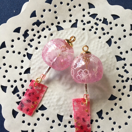 風鈴ピアス 桜 ピアス（その他） はるイチゴ 通販｜Creema(クリーマ 