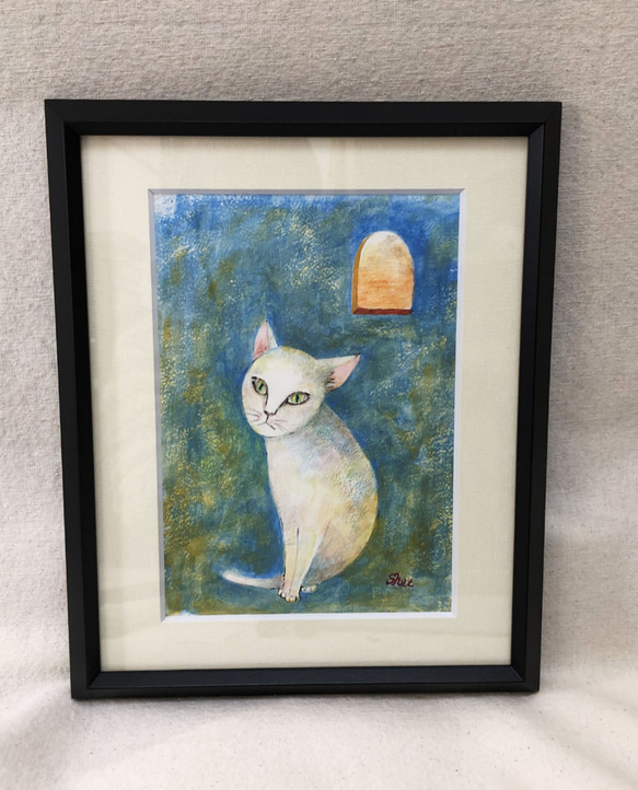 k*す様 アクリル画　窓猫 見つめる 窓とねこシリーズ（原画） 絵画 nekoten 通販 11473961