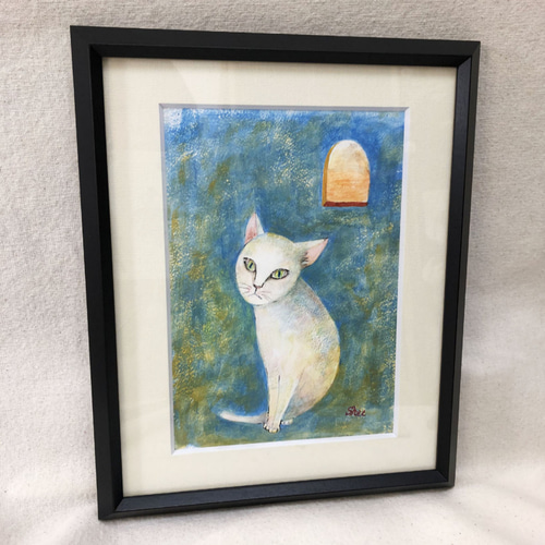 見つめる 窓とねこシリーズ（原画） 絵画 nekoten 通販 11473961