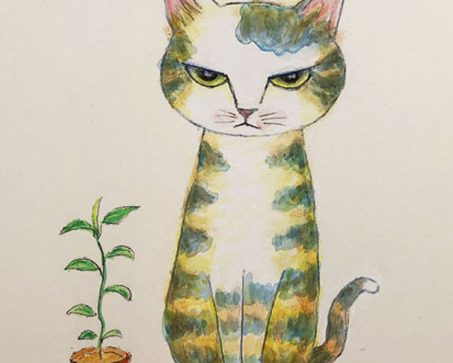 じーーっ！（原画） イラスト nekoten 通販 11557569｜Creema