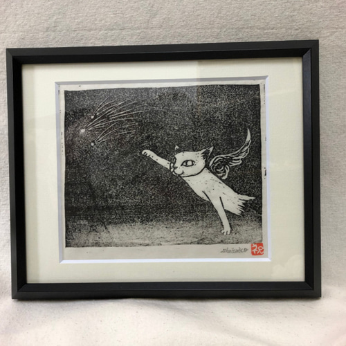 流れ星 木版画 版画 nekoten 通販 12512925｜Creema(クリーマ