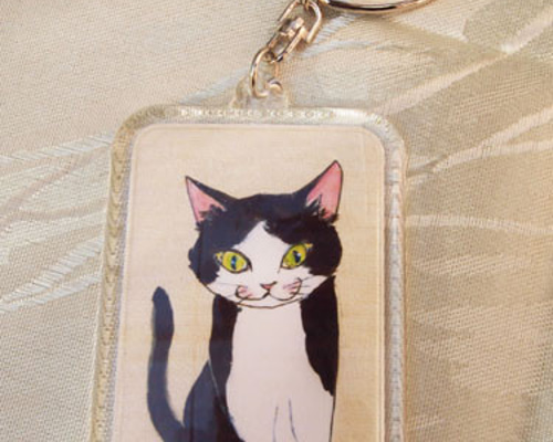 はちわれ猫にゃんのキーホルダー（大） キーホルダー nekoten