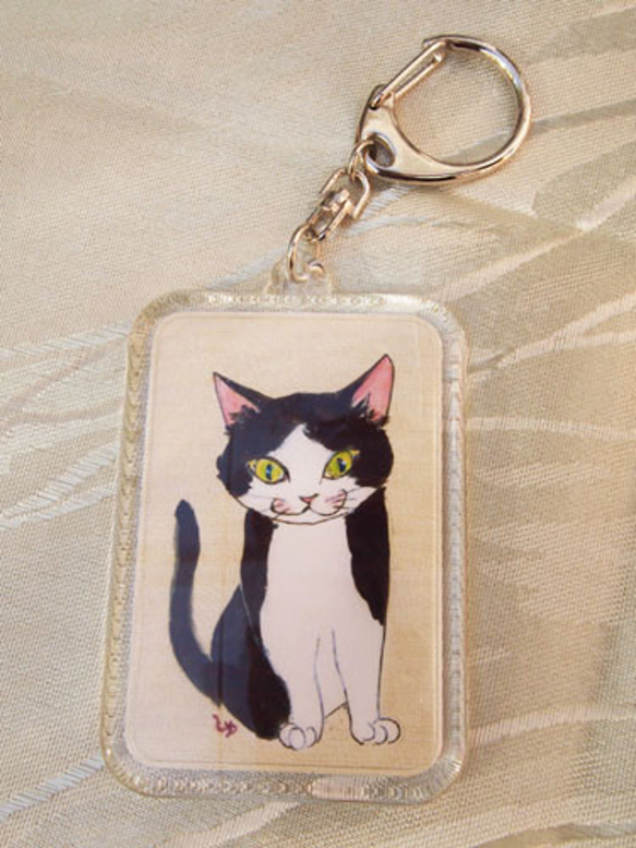 はちわれ猫にゃんのキーホルダー（大） キーホルダー nekoten