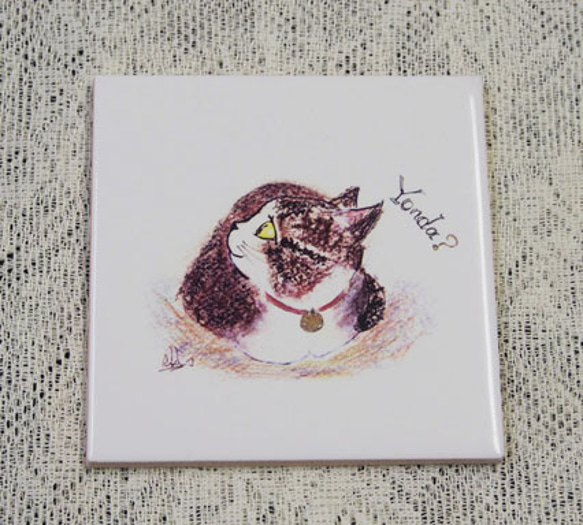 ねこ絵タイル‐呼んだ？ その他インテリア雑貨 nekoten 通販 887899