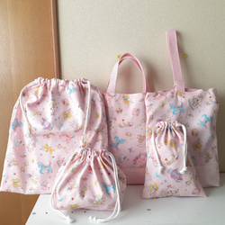 ピンクいちご柄＊入園入学＊レッスンバッグなど5点セット