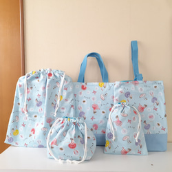 はたらくくるま♡入園5点セット レッスンバッグ 上履き入れ 着替え袋