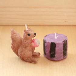 松鼠和圓柱 蠟燭 第4張的照片