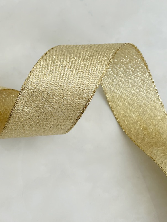 ゴールドリボン　サッシュベルト　結婚式　ブーケ　ドレス　コサージュ　グログランリボン　販売なし 2枚目の画像