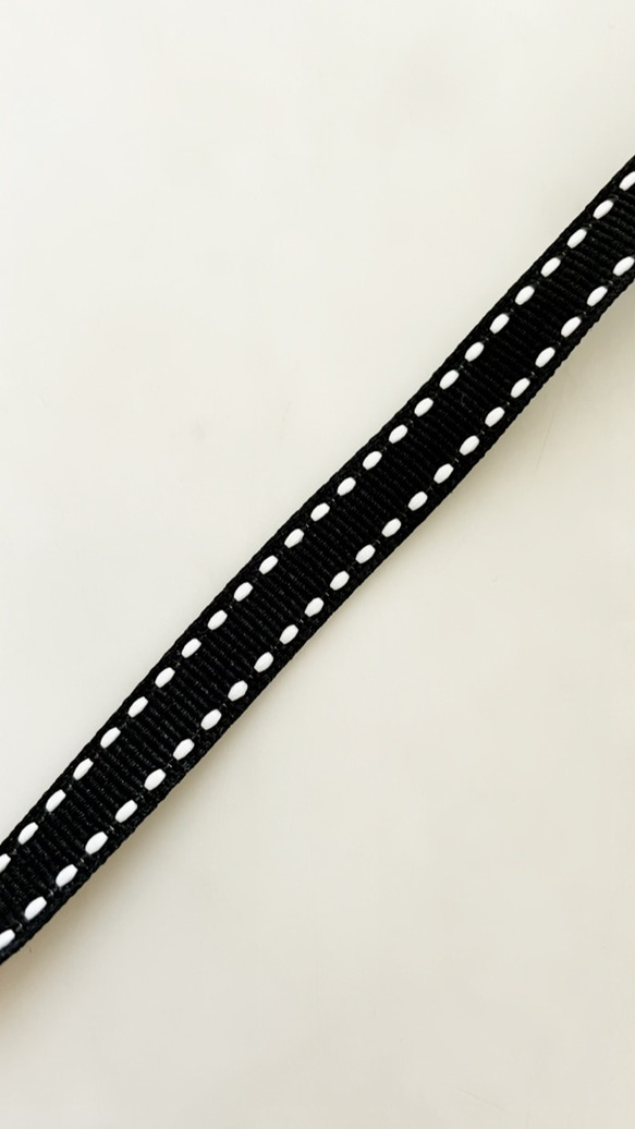 ステッチリボン　グログランリボン  ラッピング　ヘッドドレス　資材　ハンドメイド 1枚目の画像