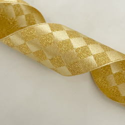 ゴールドリボン　和風リボン　しめ縄　着物　クリスマス　七五三　ファブリック　帯締め　髪飾り 1枚目の画像