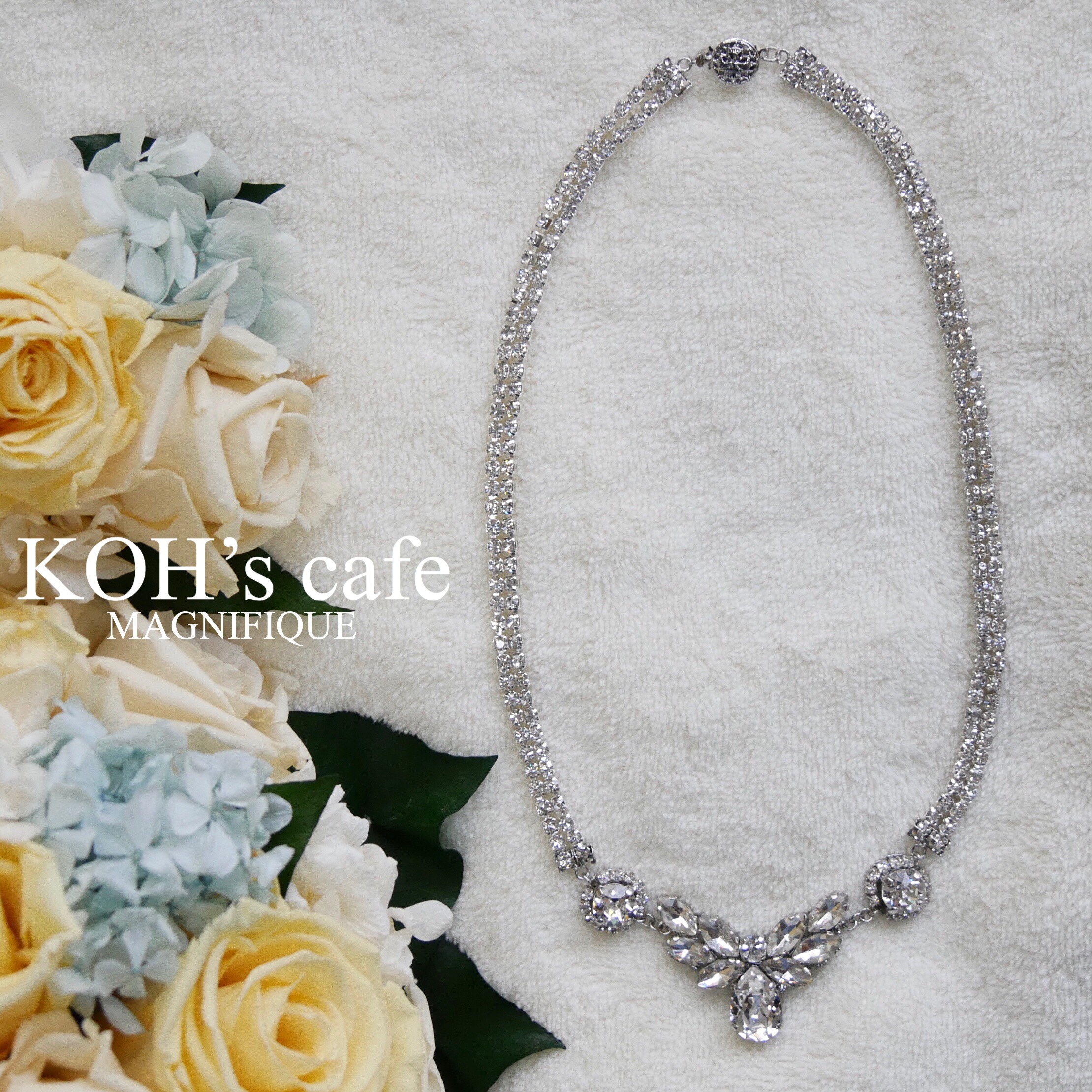 Ange オールビジューの花嫁すぎるブライダルネックレス