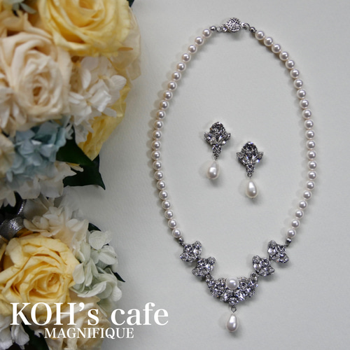 スワロフスキーとクリスタルパールの花嫁すぎるブライダルアクセサリー  
