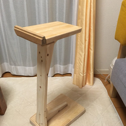 木製スマホ立て&サイドテーブル 1枚目の画像