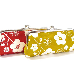 【受注製作】がま口 ペンケース 梅 花柄 眼鏡ケース 1枚目の画像