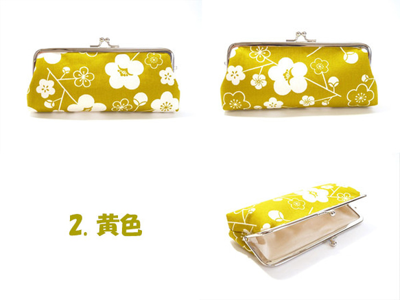 【受注製作】がま口 ペンケース 梅 花柄 眼鏡ケース 3枚目の画像