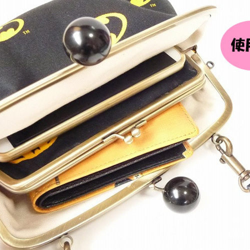 受注製作】親子がま口ショルダーバッグ ドット柄 グレー