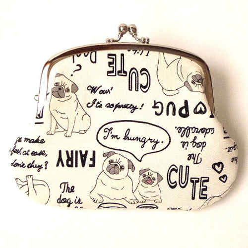 受注製作】親子がま口 財布 パグ柄 犬 がま口 chocho 通販
