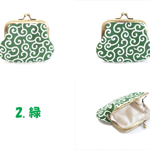 受注製作】がま口 小銭入れ 唐草模様 コインケース 和柄 がま口 chocho