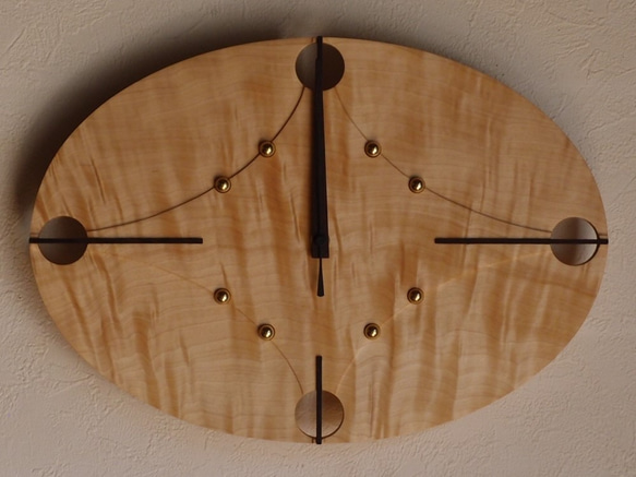 無垢の木の電波掛け時計　とち　００１０　　 1枚目の画像