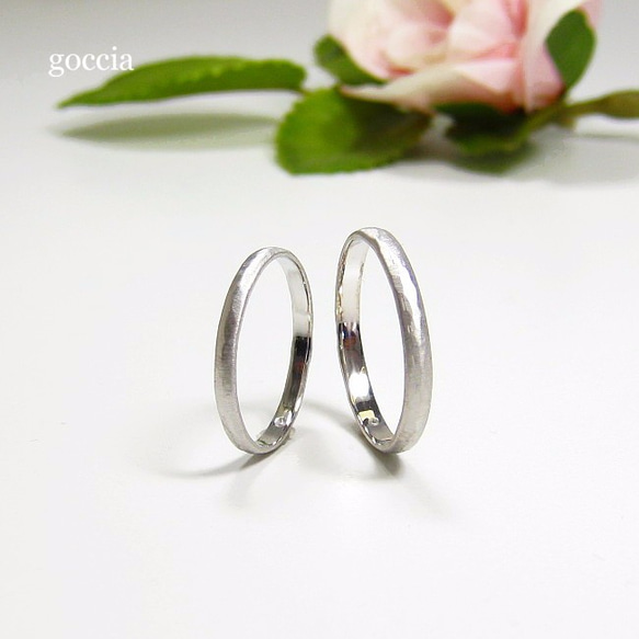 細めの結婚指輪（ハードプラチナ900製） マットな艶消し仕上げ（Light）5-4 2枚目の画像