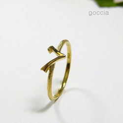 K18ローマ数字アルファベットデザインゴールドリング　16号 1307K2501 K18ローマ数字アルファベットデザインゴールドリング 16号 1307K2501