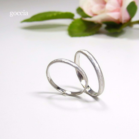 細めの結婚指輪（ハードプラチナ900製） マットな艶消し仕上げ（Light）5-4 4枚目の画像