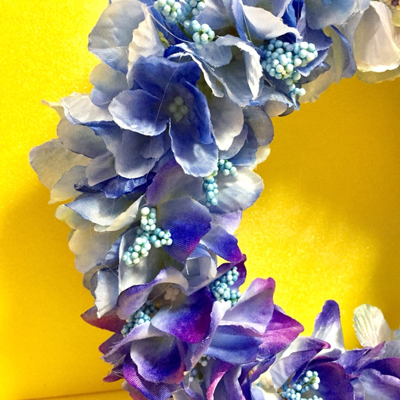 紫陽花のグラデーションリース 2枚目の画像