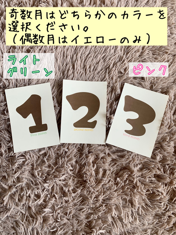 送料無料 マンスリーカード 月齢カード ☺︎ 3枚目の画像