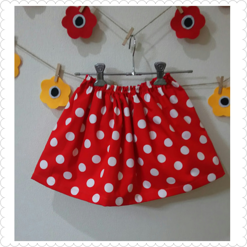 120のみ ミニードット柄リボンつきスカート 子供服 ☆ 通販｜Creema  