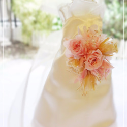 【結婚祝い】プリンセスフラワードレス（マーメイド）ピンク×白 2枚目の画像
