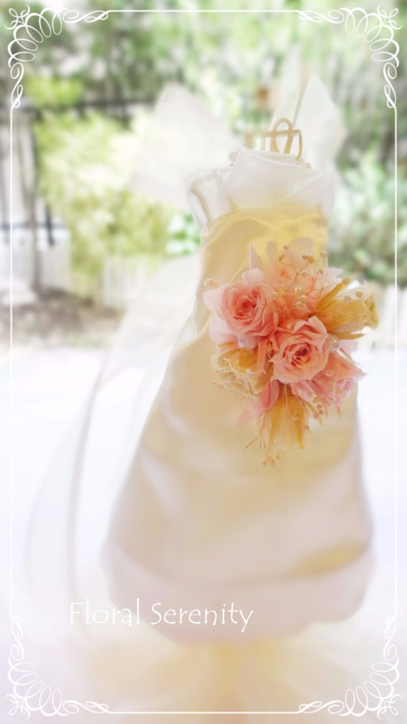 【結婚祝い】プリンセスフラワードレス（マーメイド）ピンク×白 1枚目の画像