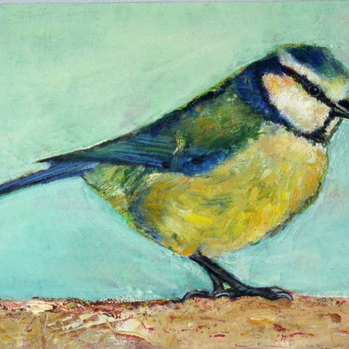 油絵・イラスト 青と黄色の小鳥 アオガラ 野鳥 ブルー トリ 絵画 油絵・イラスト 青と黄色の小鳥 アオガラ 野鳥 ブルー トリ 絵画