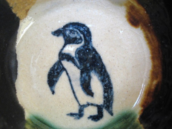 陶器　ペンギンのお皿　和陶芸 5枚目の画像