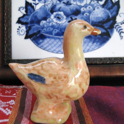 陶器の置物　鳥　鴨系　カモさんの置物 2枚目の画像