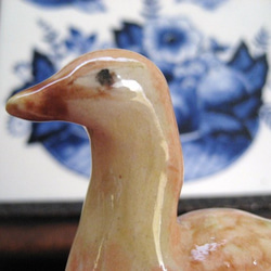 陶器の置物　鳥　鴨系　カモさんの置物 5枚目の画像