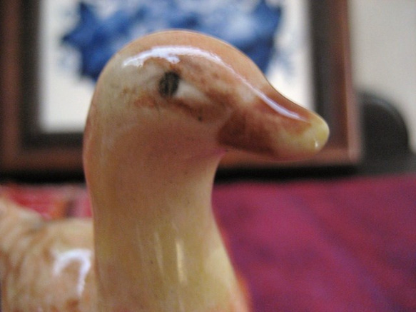 陶器の置物　鳥　鴨系　カモさんの置物 8枚目の画像