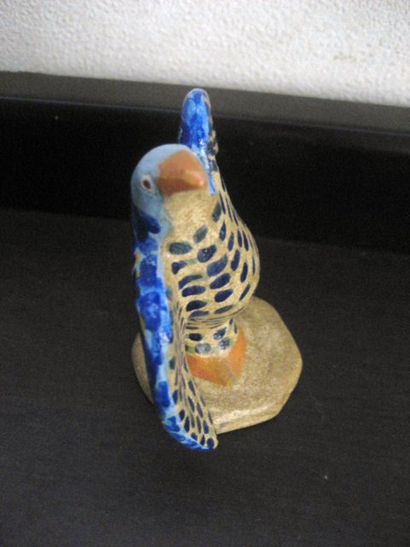 すぃ～っと、鳥の置物　みずいろ系　オーブン陶芸 5枚目の画像