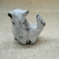 シロワンコ　白い犬の陶器の置物　小さいイヌの置物 5枚目の画像