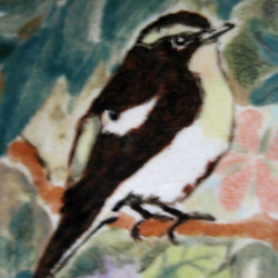 キビタキとルリビタキのお皿　手作り陶器　森のなかに鳥　陶芸　野鳥のお皿 10枚目の画像