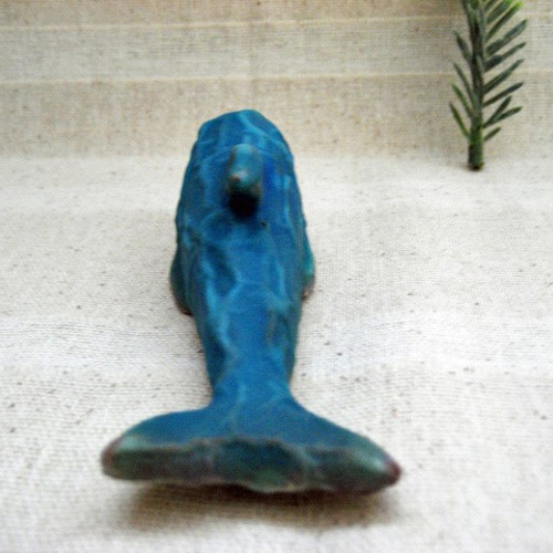 イルカ 陶器の置物 トルコブルー 手作り陶芸 イルカの置き物 その他