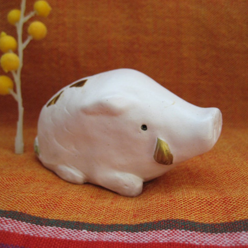 願いが叶う】九谷焼【子宝 安産 金運】いのししの置物4号 友山 干支