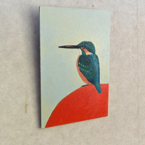 油絵・イラスト 翡翠カワセミ オレンジ とり 野鳥 絵画 Shihoko 通販