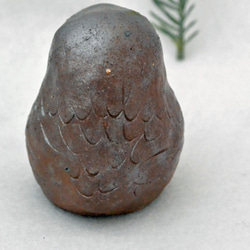 フクロウ　茶色のふくろう　渋めカラー　梟・鳥　手作り陶芸　陶器の置物 4枚目の画像