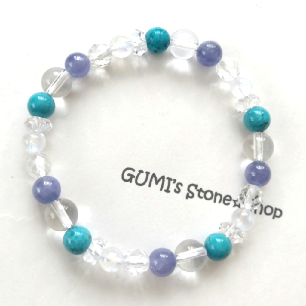 ☆現品限り☆ターコイズ×タンザナイト×ムーンストーンのブレスレット