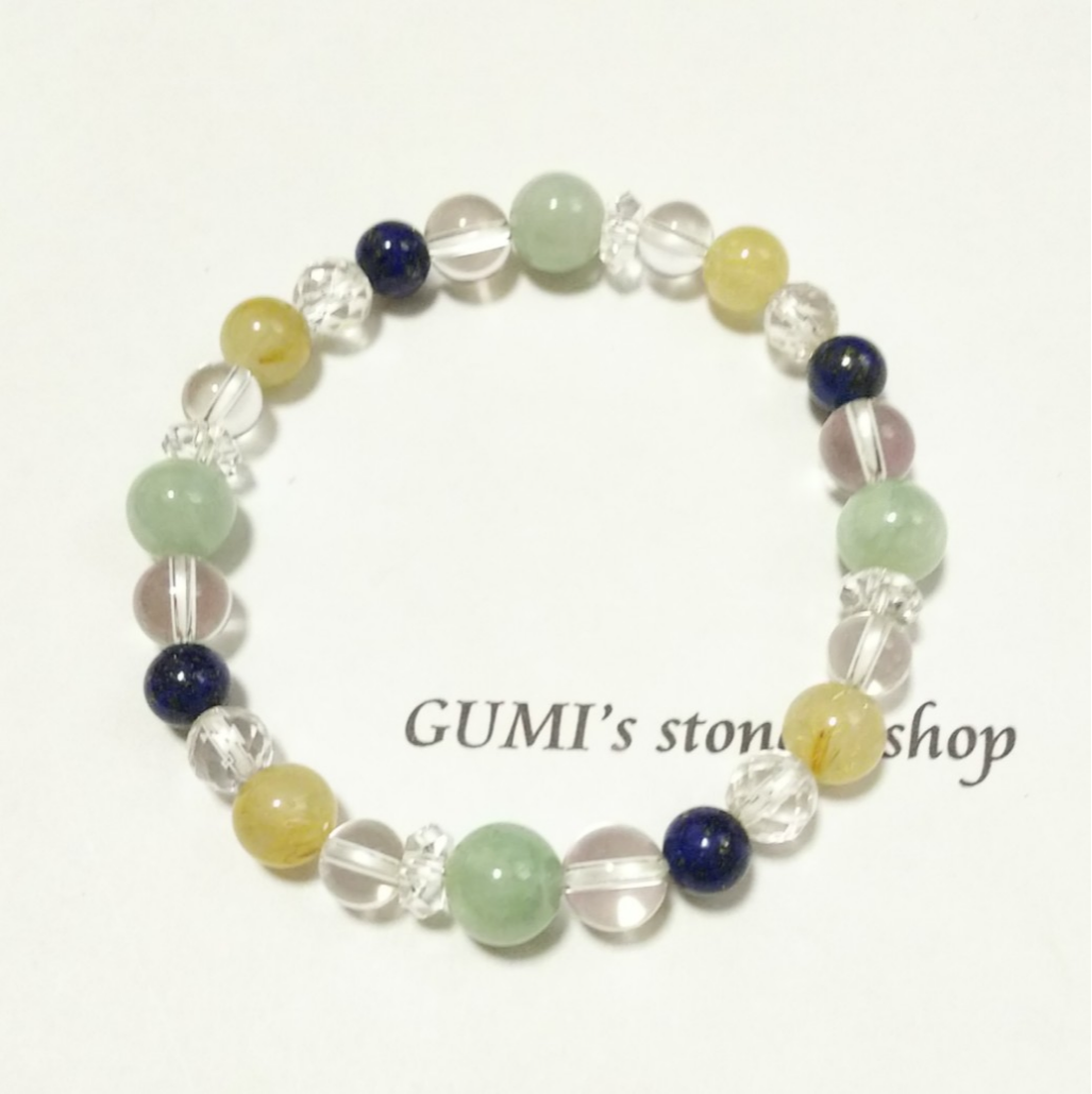 翡翠×ルチルクォーツ×ラピスラズリのブレスレット ブレスレット GUMI's